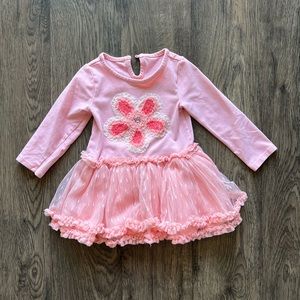 Nannette Baby Pink Flower Tulle Skirt Dress